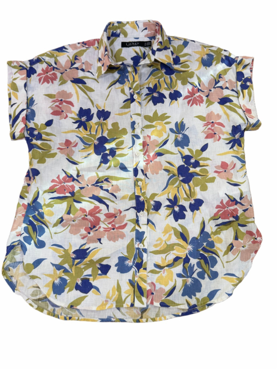 Lauren Ralph Lauren Tops - Lauren Ralph Lauren Floral 100% Linen Button Down Shirt Small